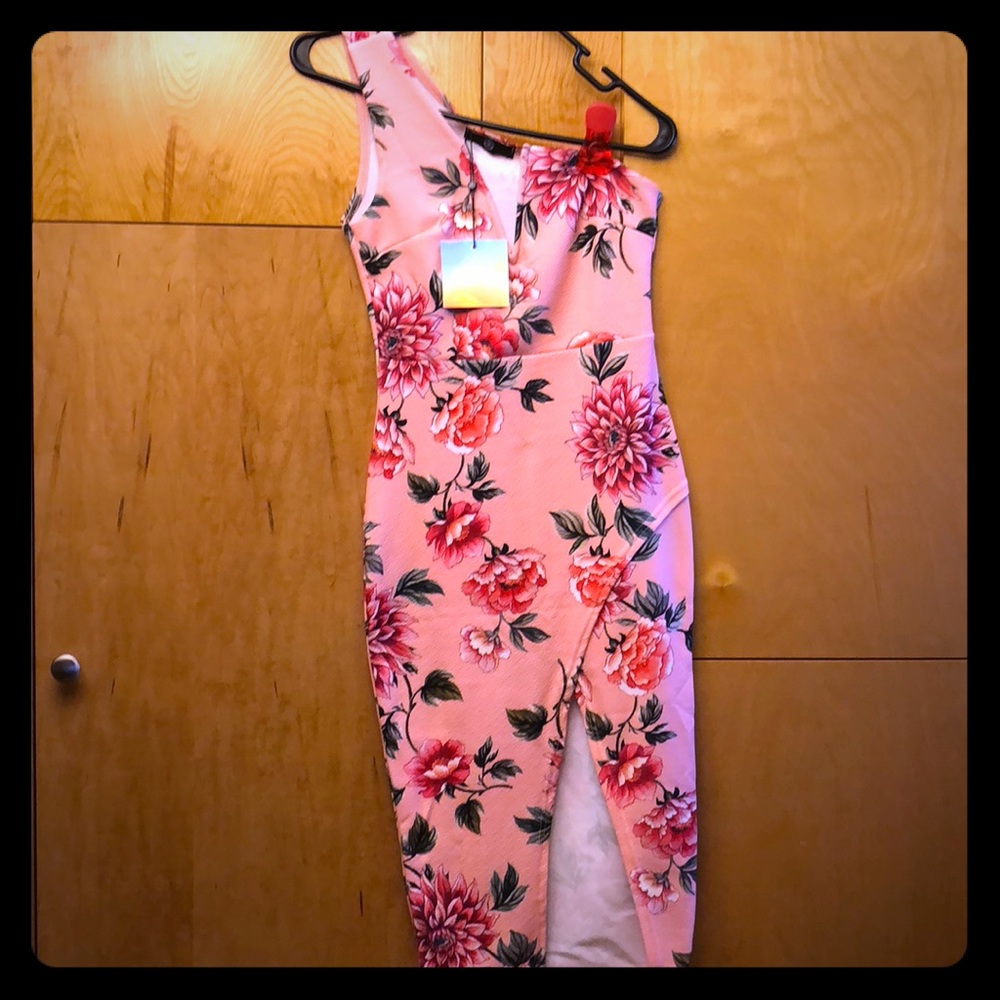 Ladies One Shoulder  Asymmetrical Dress